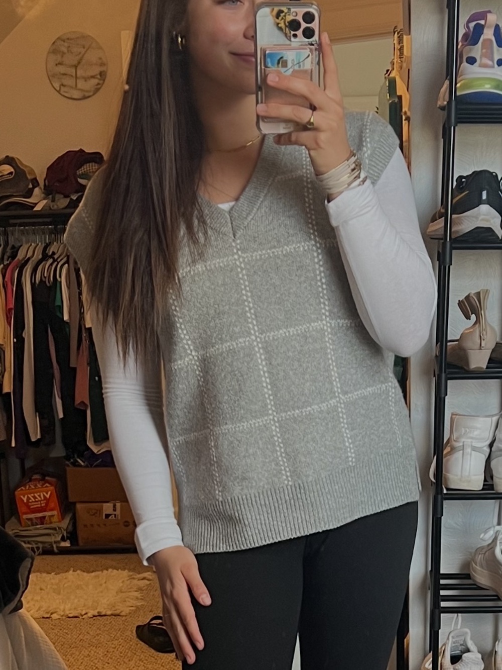 Striped Patterned Knit Vest